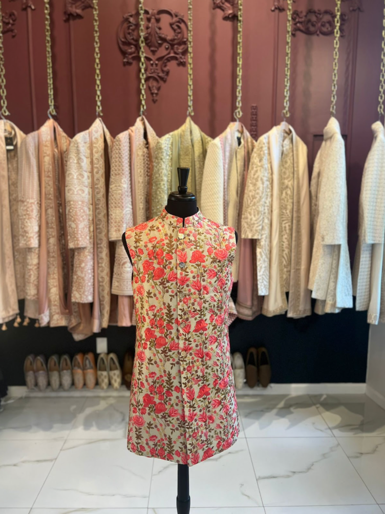 Ivory Floral Vest