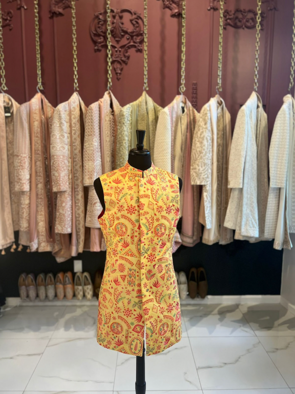 Yellow Floral Vest