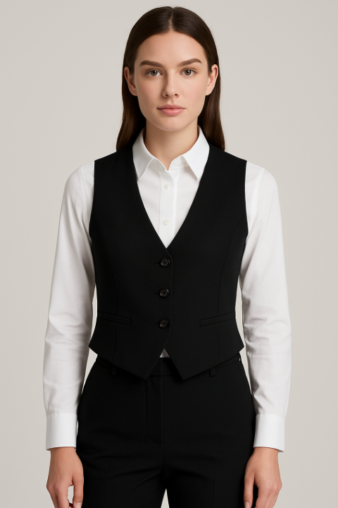 Women's Cropped Vest Black Precision