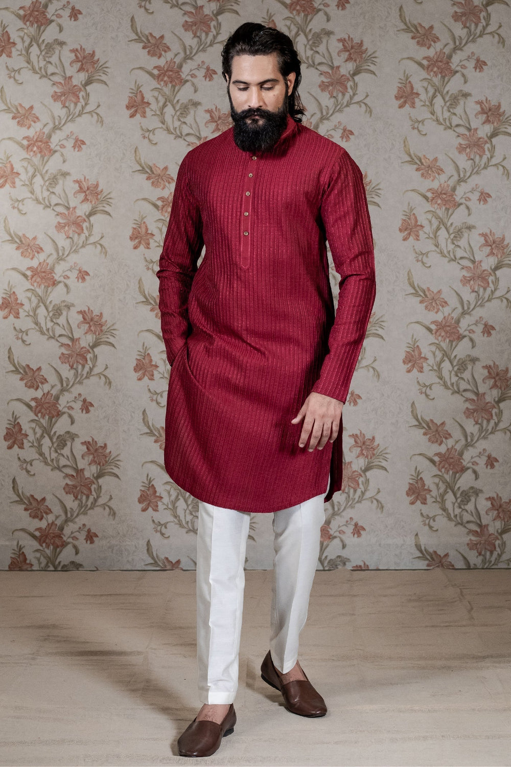 Red Kurta Set for Men