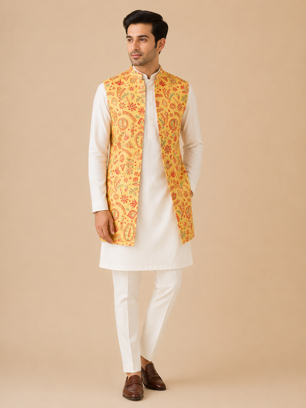 Yellow Floral Vest