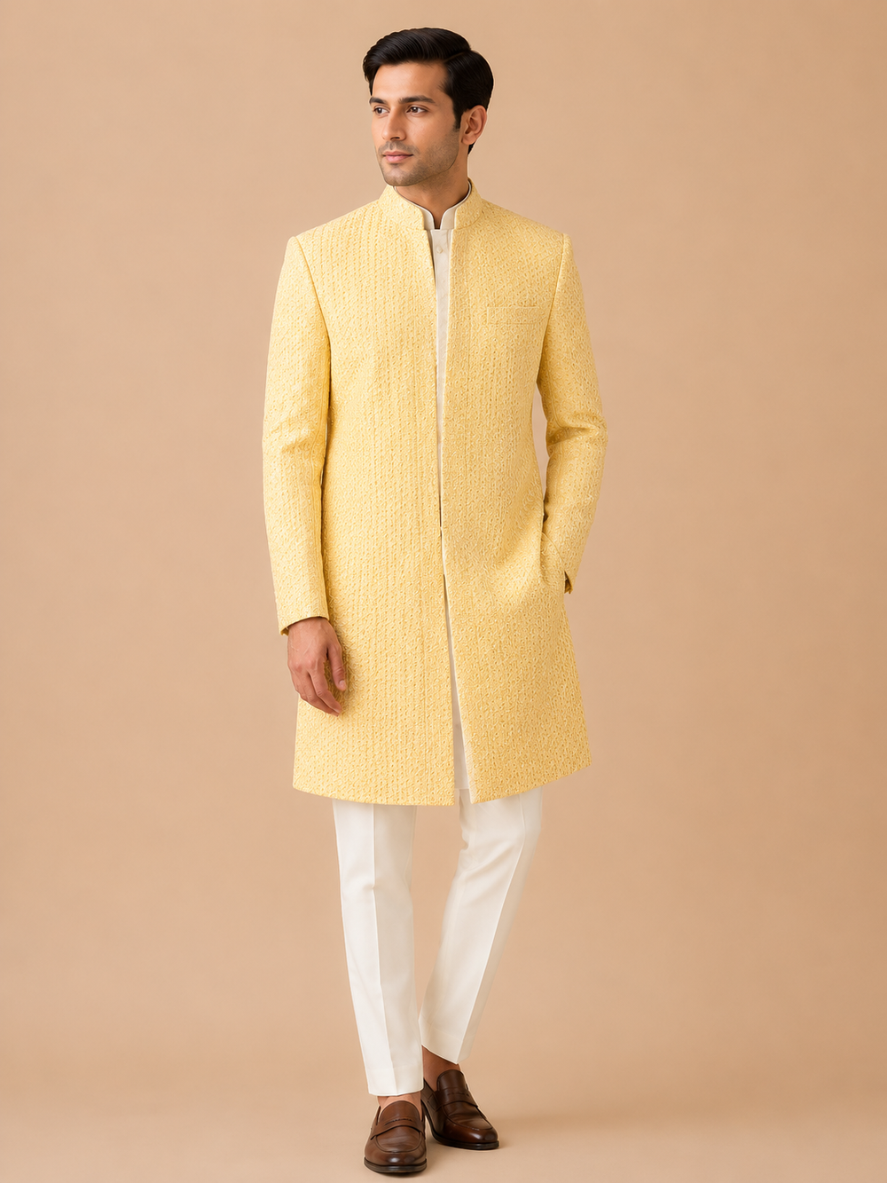 Yellow Stone Sherwani
