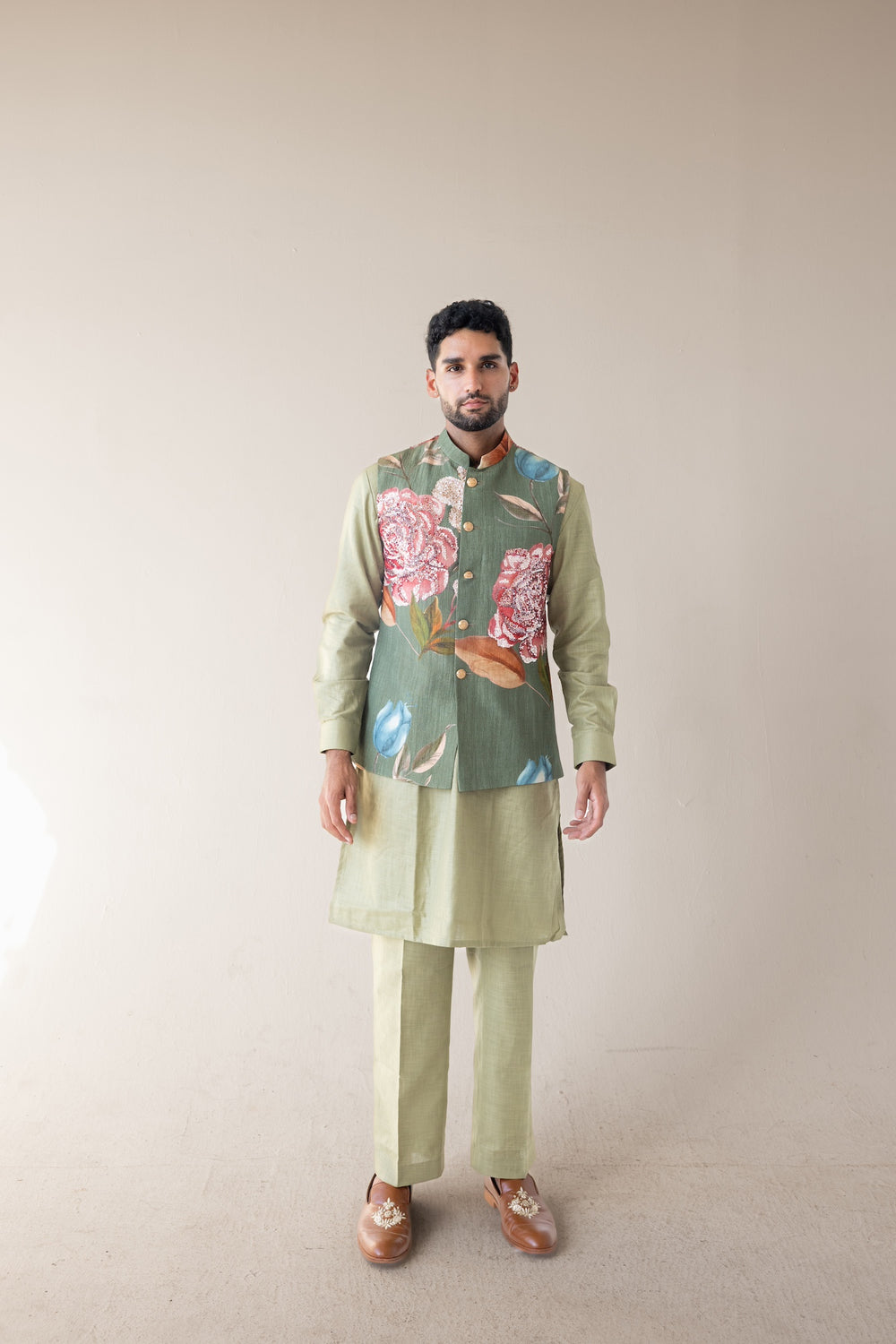 Olive Bloom Kurta