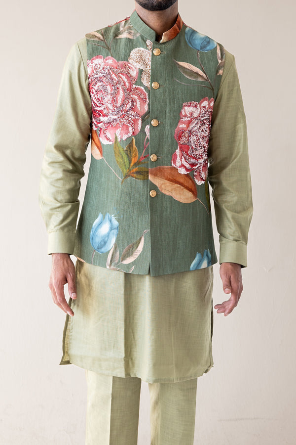 Olive Bloom Kurta