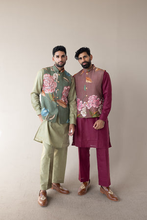 Crimson Bloom Kurta