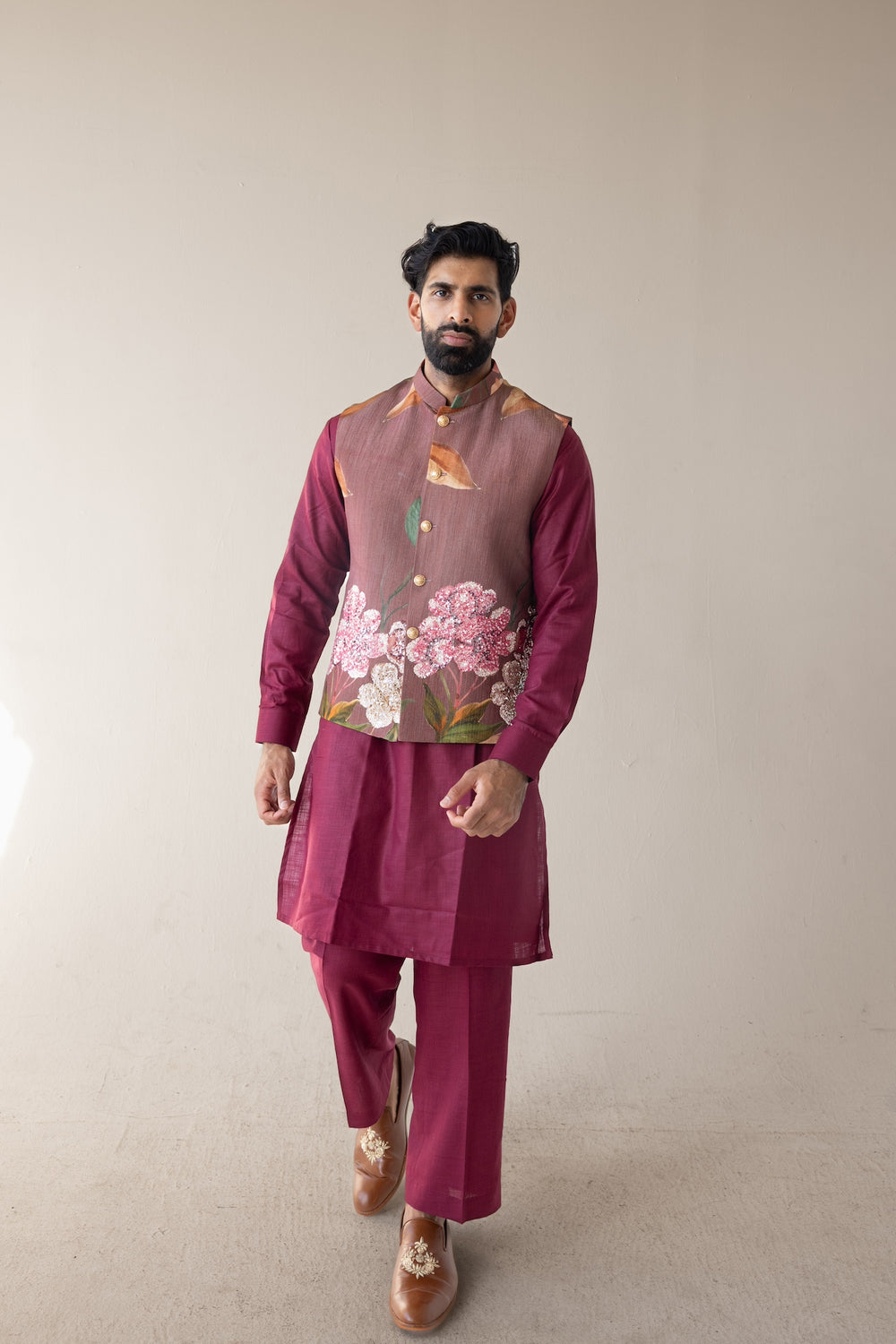 Crimson Bloom Kurta