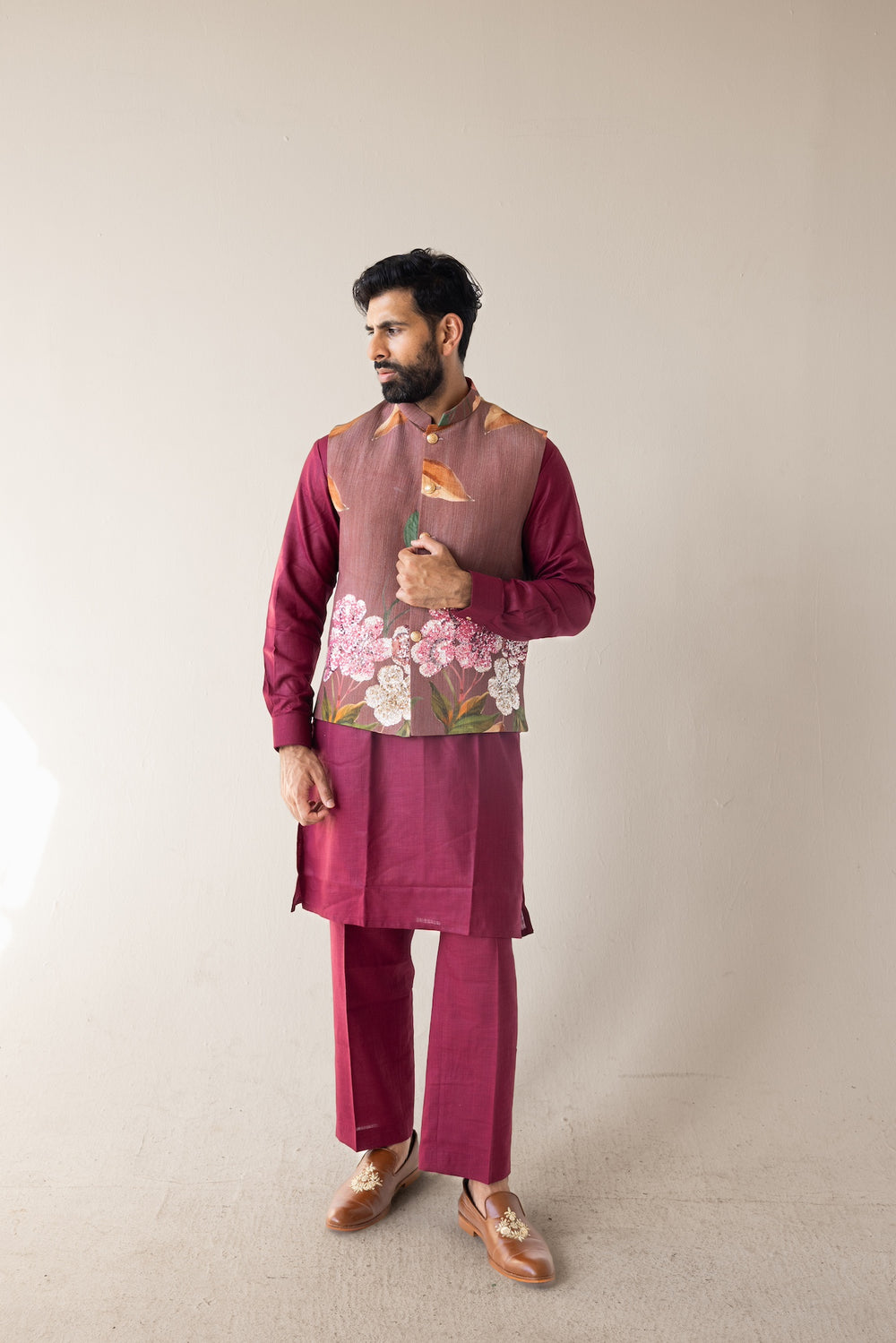Crimson Bloom Kurta