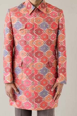 Coral Clash Sherwani