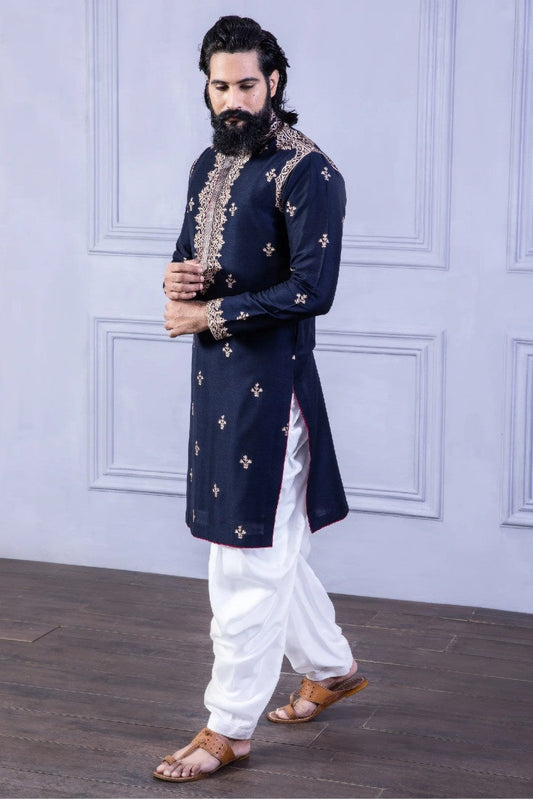 Blue Bengali Dhoti Kurta