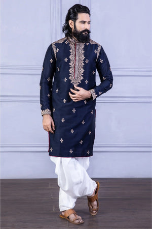 Blue Bengali Dhoti Kurta
