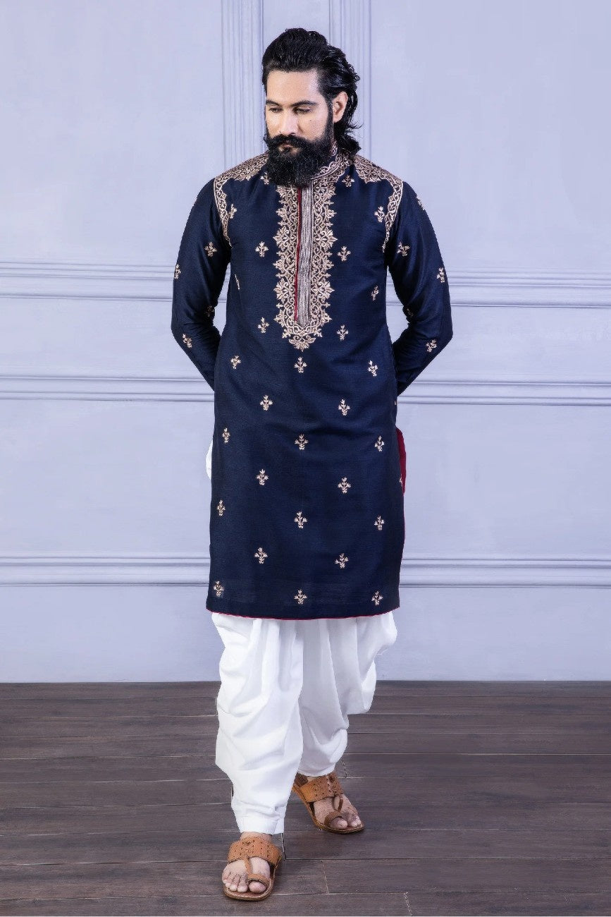 Blue Bengali Dhoti Kurta