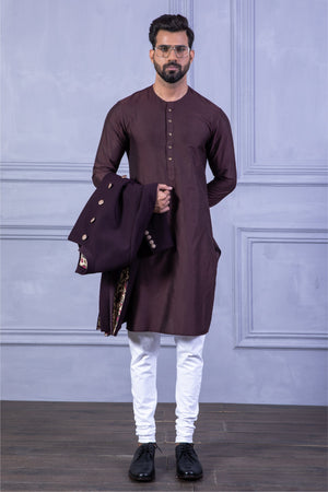 Burgundy Achkan Sherwani