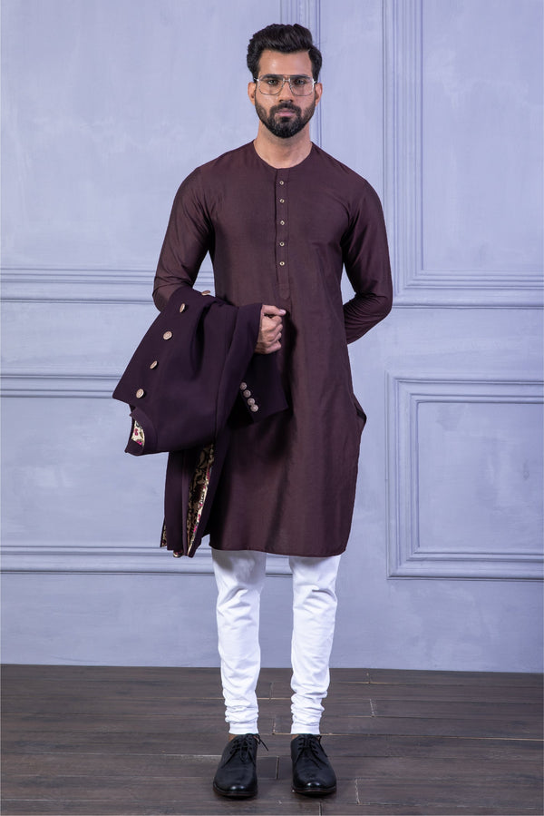 Burgundy Achkan Sherwani