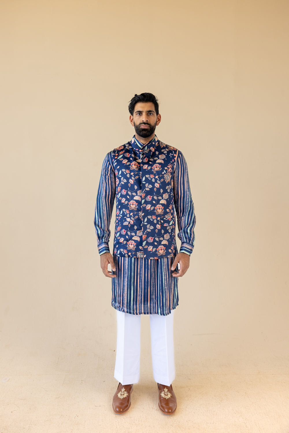 Carnival Bloom Dark Blue Kurta
