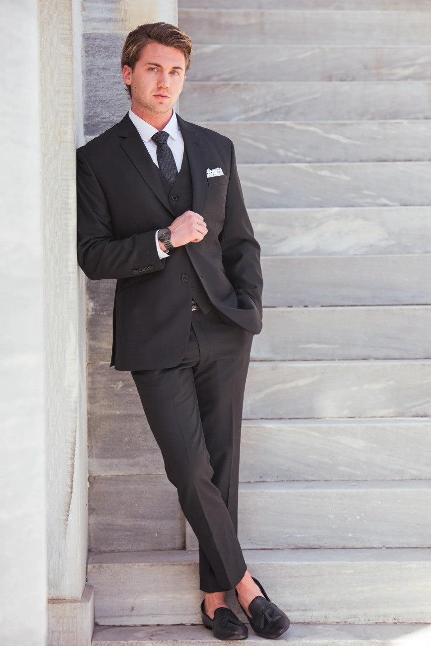 black 3 piece suit men